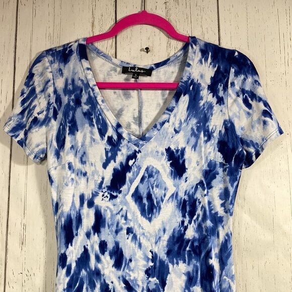 Lulus Blue Tie Dye Slit Maxi Dress S Boho Beachwear Resort Surf Girl Coastal - Picture 7 of 16